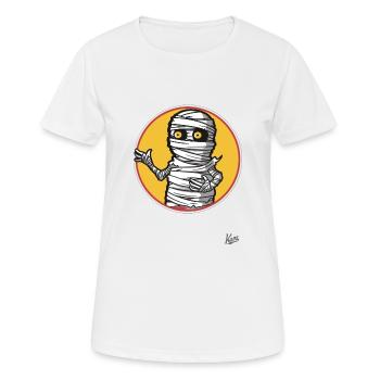 Drôle de toilettes, papier toilette, momie - T-shirt respirant Femme - blanc - Devant - AI Model Female 172 dark (172cm)
