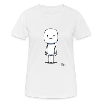 Marshmallow Guy : Le copain allumette - T-shirt respirant Femme - blanc - Devant - AI Model Female 172 dark (172cm)