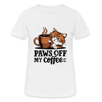 PATTES DE MON CAFÉ - T-shirt respirant Femme - blanc - Devant - AI Model Female 172 dark (172cm)