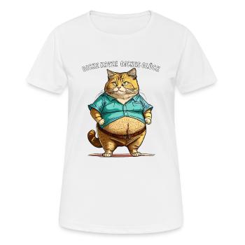 DICKE KATZE DICKES GLÜCK - Frauen T-Shirt atmungsaktiv - Weiß - Vorne - AI Model Female 172 dark (172cm)
