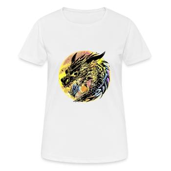 Drachen Drache Fabeltiere Fabelwesen Märchen - Frauen T-Shirt atmungsaktiv - Weiß - Vorne - AI Model Female 172 dark (172cm)