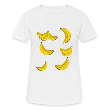Banane Bananen Obst Frucht Früchte exotisch - Frauen T-Shirt atmungsaktiv - Weiß - Vorne - AI Model Female 172 dark (172cm)