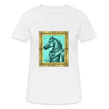 Mittelalter Pferd Pferde König Herrscher Gaul - Frauen T-Shirt atmungsaktiv - Weiß - Vorne - AI Model Female 172 dark (172cm)