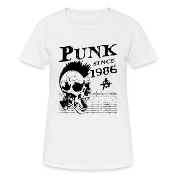38 ans et toujours punk, Punks pas morts, Punk - T-shirt respirant Femme - blanc - Devant - AI Model Female 172 dark (172cm)