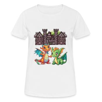 Mittelalter Drache Drachen - Frauen T-Shirt atmungsaktiv - Weiß - Vorne - AI Model Female 172 dark (172cm)