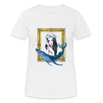 marins marin marin poisson poisson poisson marin marin - T-shirt respirant Femme - blanc - Devant - AI Model Female 172 dark (172cm)
