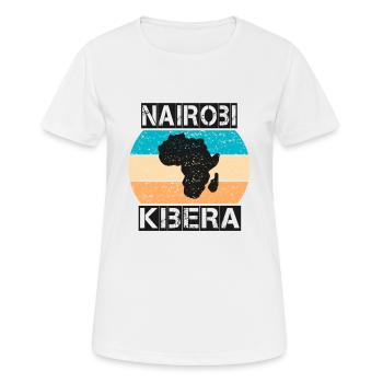 Nairobi Kibera Africa vintage sunset style - Women's Breathable T-Shirt - white - Front - AI Model Female 172 dark (172cm)