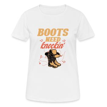 Boots Need Knockin' Musique Country Ouest - T-shirt respirant Femme - blanc - Devant - AI Model Female 172 dark (172cm)