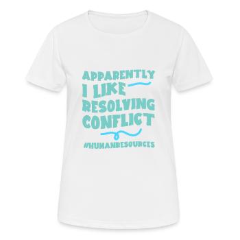 Apparemment, j’aime résoudre les conflits 2 - T-shirt respirant Femme - blanc - Devant - AI Model Female 172 dark (172cm)