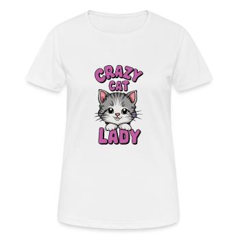 crazy cat lady - Women's Breathable T-Shirt - white - Front - AI Model Female 172 dark (172cm)