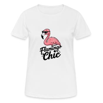Flamingo Chic - Frauen T-Shirt atmungsaktiv - Weiß - Vorne - AI Model Female 172 dark (172cm)
