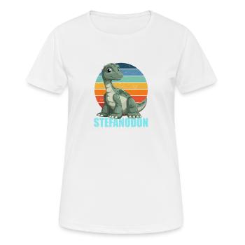 Stefanodon Kombination aus Stefan und Iguanodon - Frauen T-Shirt atmungsaktiv - Weiß - Vorne - AI Model Female 172 dark (172cm)