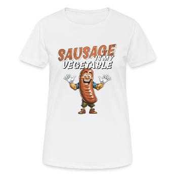 SAUSAGE IS MY VEGETABLE - Frauen T-Shirt atmungsaktiv - Weiß - Vorne - AI Model Female 172 dark (172cm)