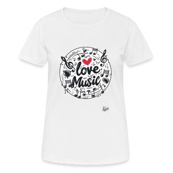 I love music - Women's Breathable T-Shirt - white - Front - AI Model Female 172 dark (172cm)