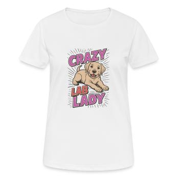 Crazy Lab Lady - Frauen T-Shirt atmungsaktiv - Weiß - Vorne - AI Model Female 172 dark (172cm)