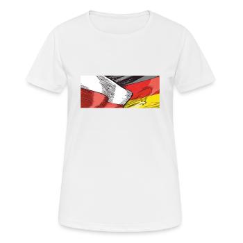 POLOGNE, ALLEMAGNE - T-shirt respirant Femme - blanc - Devant - AI Model Female 172 dark (172cm)