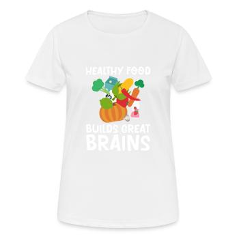 Les aliments sains pour développer un excellent cerveau 2 - T-shirt respirant Femme - blanc - Devant - AI Model Female 172 dark (172cm)
