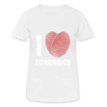 I Love Forensics Science Scientist Investigator - Women's Breathable T-Shirt - white - Front - AI Model Female 172 dark (172cm)