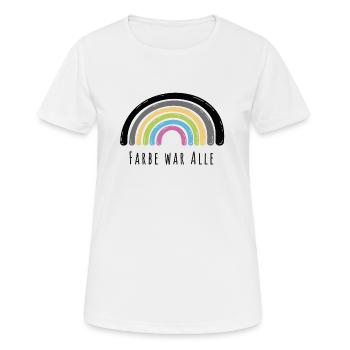 Arc-en-ciel - T-shirt respirant Femme - blanc - Devant - AI Model Female 172 dark (172cm)