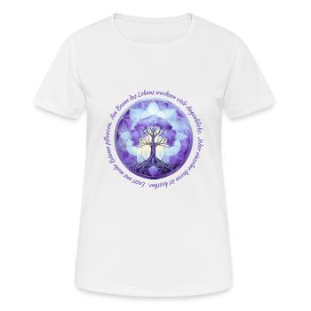 Arbre de Vie Violet - T-shirt respirant Femme - blanc - Devant - AI Model Female 172 dark (172cm)