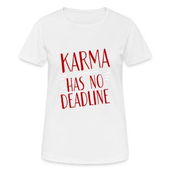 Karma Has No Deadline 2 - Frauen T-Shirt atmungsaktiv - Weiß - Vorne - AI Model Female 172 dark (172cm)