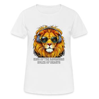 KING OF THE SAVANNAH RULER OF HEARTS - Women's Breathable T-Shirt - white - Front - AI Model Female 172 dark (172cm)