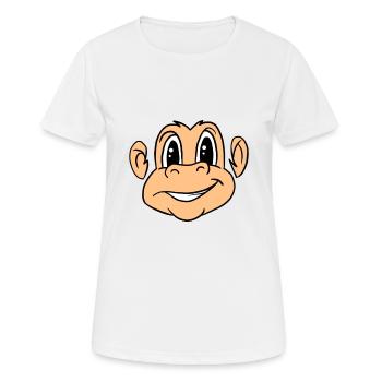 Funny Cute Monkey Ape Whole Face Animal Primate - Women's Breathable T-Shirt - white - Front - AI Model Female 172 dark (172cm)