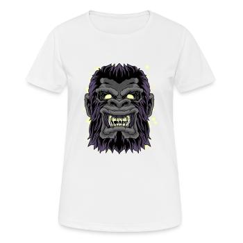 Tête de gorille fou drôle Gorille singe singe graphique - T-shirt respirant Femme - blanc - Devant - AI Model Female 172 dark (172cm)