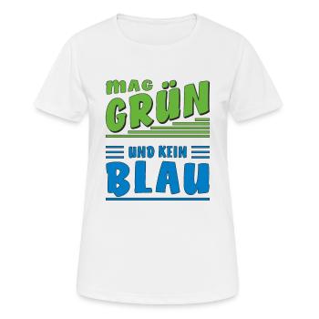 AIME LE VERT ET PAS LE BLEU - T-shirt respirant Femme - blanc - Devant - AI Model Female 172 dark (172cm)