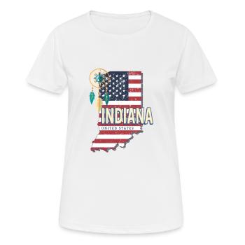 Indiana États-Unis Carte Souvenir - T-shirt respirant Femme - blanc - Devant - AI Model Female 172 dark (172cm)