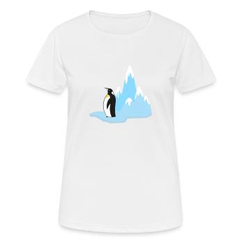 Glacier avec pingouin oiseau habitat animal T-Shirt - T-shirt respirant Femme - blanc - Devant - AI Model Female 172 dark (172cm)