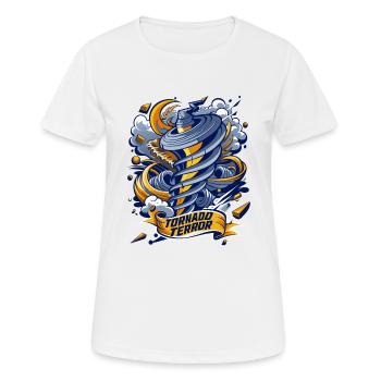 TORNADO-TERROR - Frauen T-Shirt atmungsaktiv - Weiß - Vorne - AI Model Female 172 dark (172cm)