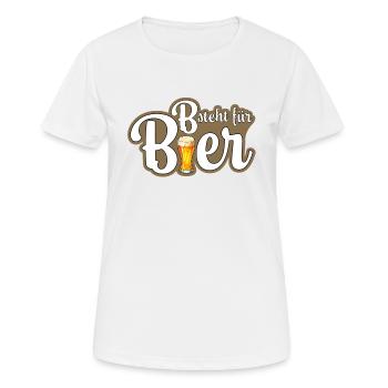 B is for beer - Women's Breathable T-Shirt - white - Front - AI Model Female 172 dark (172cm)