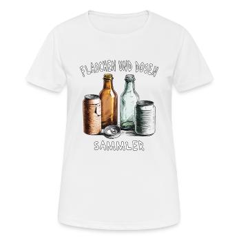 FLASCHEN UND DOSEN SAMMLER - Frauen T-Shirt atmungsaktiv - Weiß - Vorne - AI Model Female 172 dark (172cm)