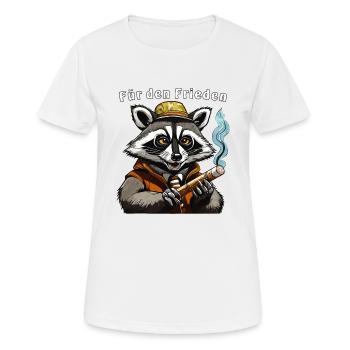 RACCOON JOINT FOR PEACE - Women's Breathable T-Shirt - white - Front - AI Model Female 172 dark (172cm)