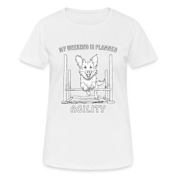 HUNDESPORT AGILITY - Frauen T-Shirt atmungsaktiv - Weiß - Vorne - AI Model Female 172 dark (172cm)