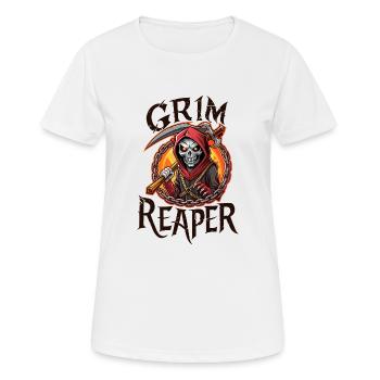 SKULL, GRIM REAPER - Women's Breathable T-Shirt - white - Front - AI Model Female 172 dark (172cm)