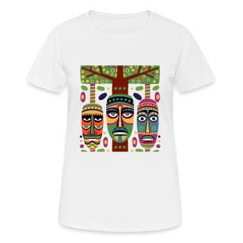 Art Africain 1 - T-shirt respirant Femme - blanc - Devant - AI Model Female 172 dark (172cm)