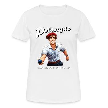 PETANQUE AIM AND CONQUER - Women's Breathable T-Shirt - white - Front - AI Model Female 172 dark (172cm)