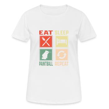 Manger dormir Paintball Répéter Paintballer Tactique Pl - T-shirt respirant Femme - blanc - Devant - AI Model Female 172 dark (172cm)