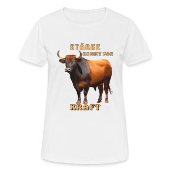 LA FORCE DU TAUREAU VIENT DE LA FORCE - T-shirt respirant Femme - blanc - Devant - AI Model Female 172 dark (172cm)