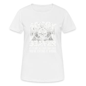 Beaver bbq funny soggy beaver bbq sarcastic adult - Women's Breathable T-Shirt - white - Front - AI Model Female 172 dark (172cm)