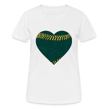 Vintage Baseball Herz - Frauen T-Shirt atmungsaktiv - Weiß - Vorne - AI Model Female 172 dark (172cm)
