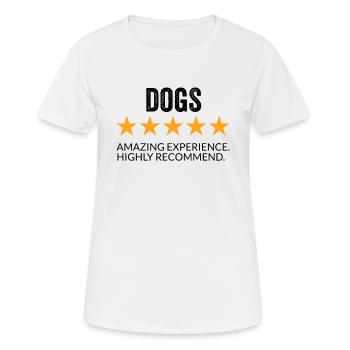 5 étoiles Note Chiens Drôle - T-shirt respirant Femme - blanc - Devant - AI Model Female 172 dark (172cm)