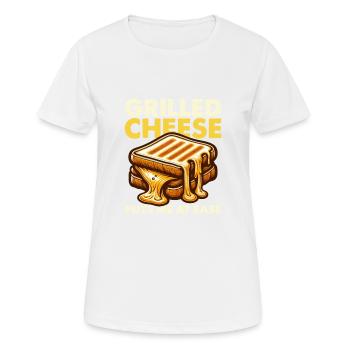 Grilled Cheese Puts Me At Ease Sandwich Food - Women's Breathable T-Shirt - white - Front - AI Model Female 172 dark (172cm)