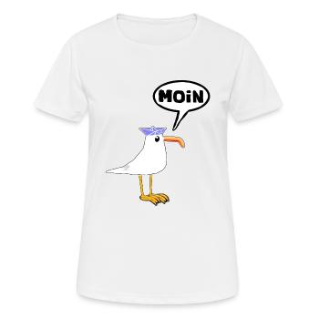 Moin Seagull Bottes en caoutchouc Bottes Speech Bubble - T-shirt respirant Femme - blanc - Devant - AI Model Female 172 dark (172cm)