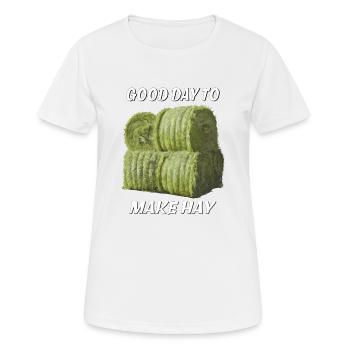 BONNE JOURNÉE POUR FAIRE DU FOIN - T-shirt respirant Femme - blanc - Devant - AI Model Female 172 dark (172cm)
