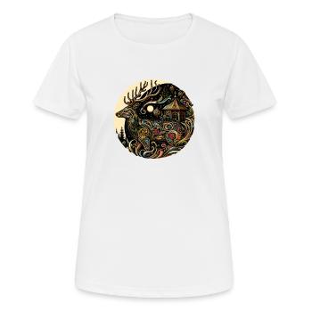Fantaisie de cerf coloré - T-shirt respirant Femme - blanc - Devant - AI Model Female 172 dark (172cm)