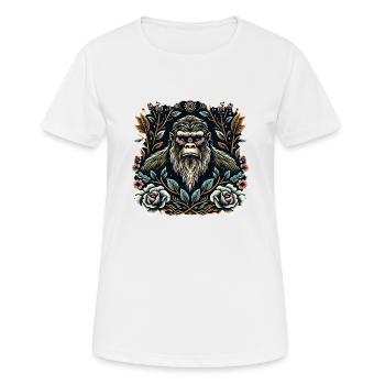 Floral Bigfoot Sasquatch - Women's Breathable T-Shirt - white - Front - AI Model Female 172 dark (172cm)