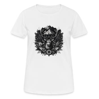 Bock Hirsch Berg - T-shirt respirant Femme - blanc - Devant - AI Model Female 172 dark (172cm)